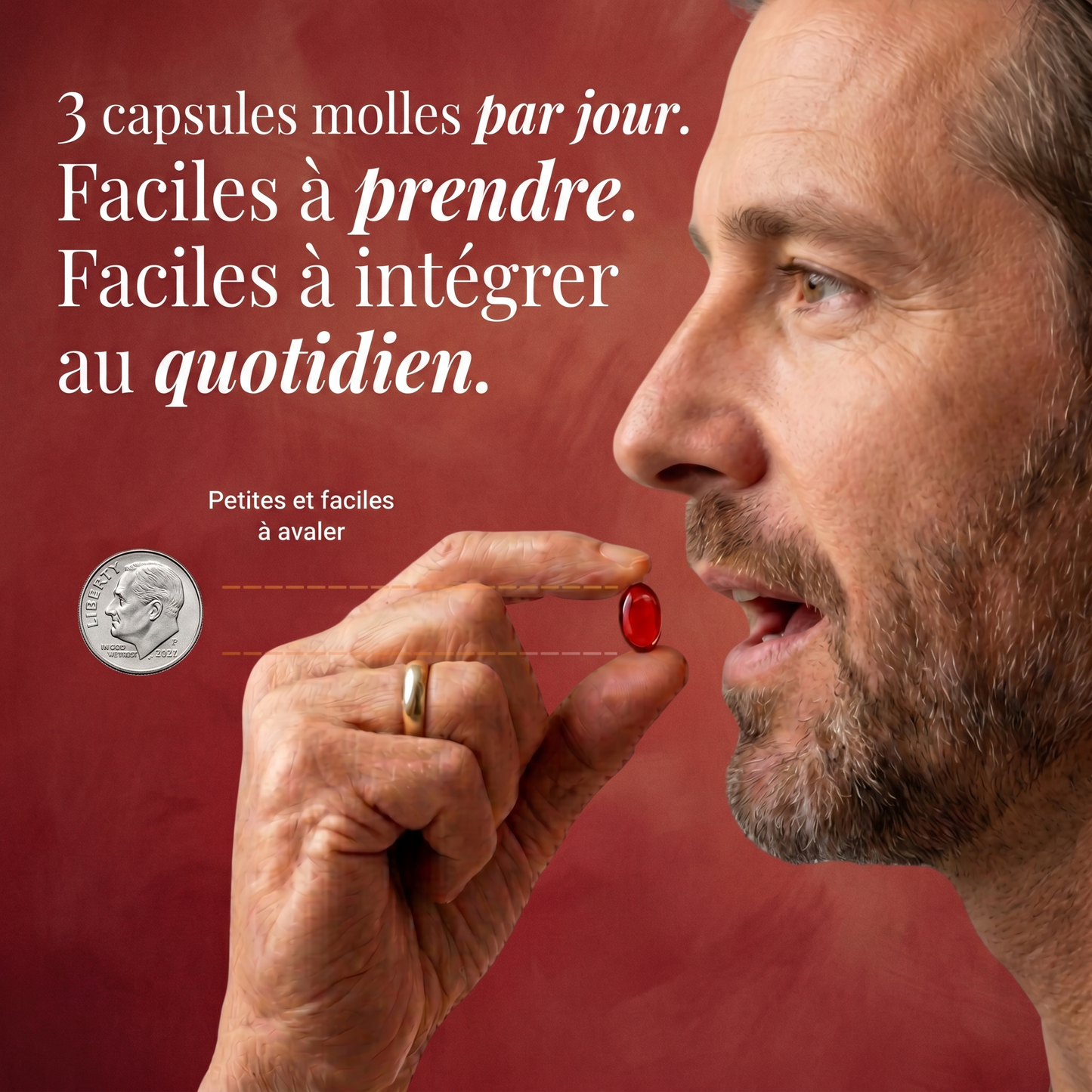 3 capsules molles par jour, faciles a prendre