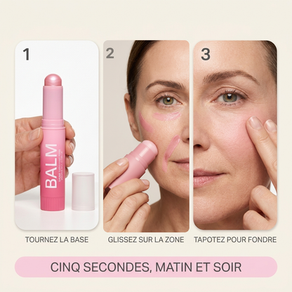 Application du baume en trois etapes sur plusieurs zones