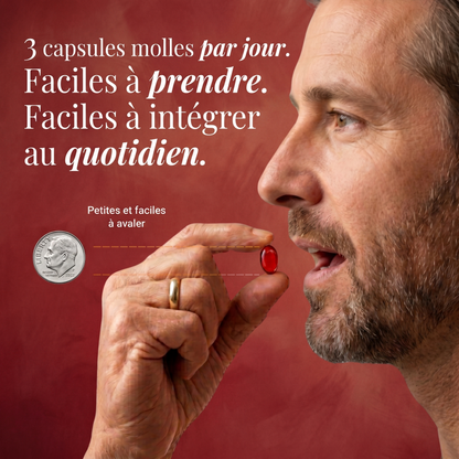 3 capsules molles par jour, faciles a prendre
