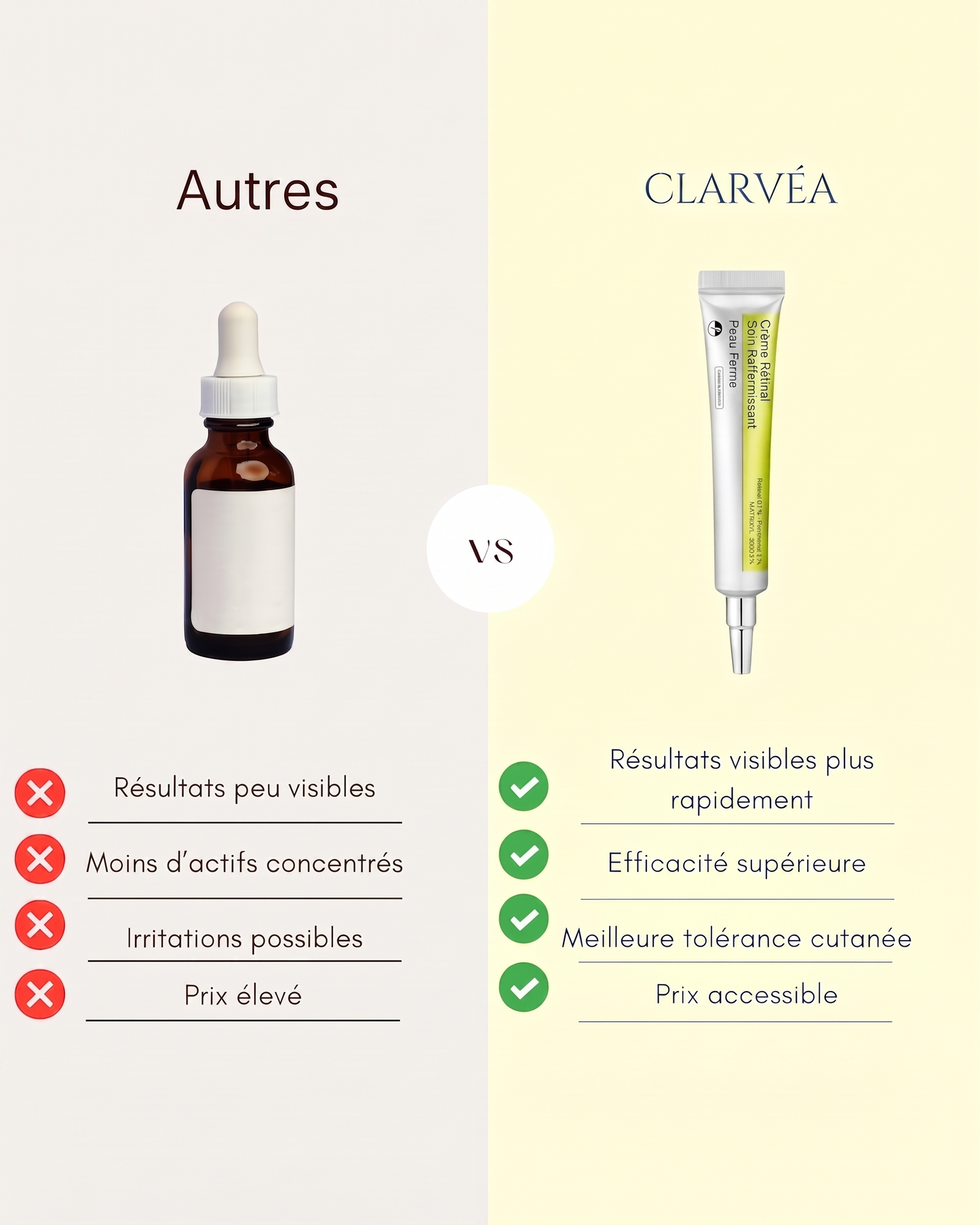 Clarvéa vs autres crèmes