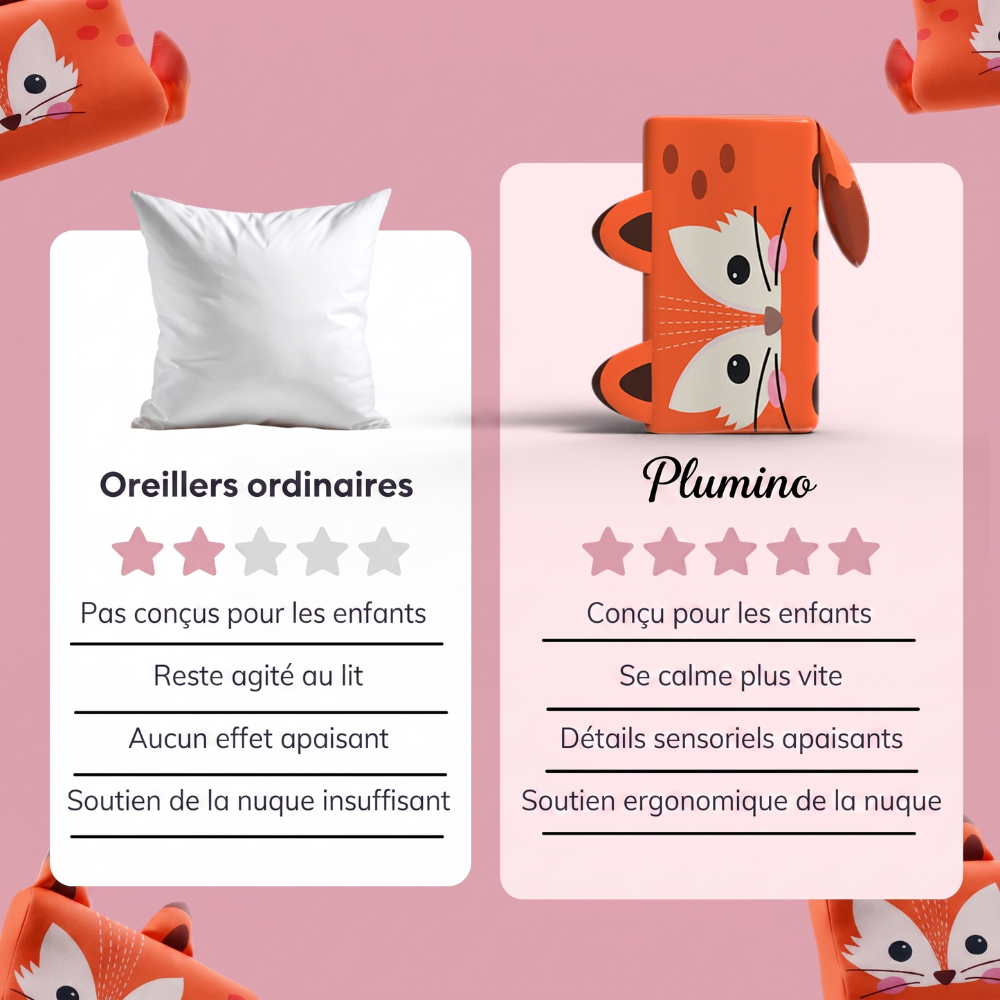Plumino vs oreillers ordinaires