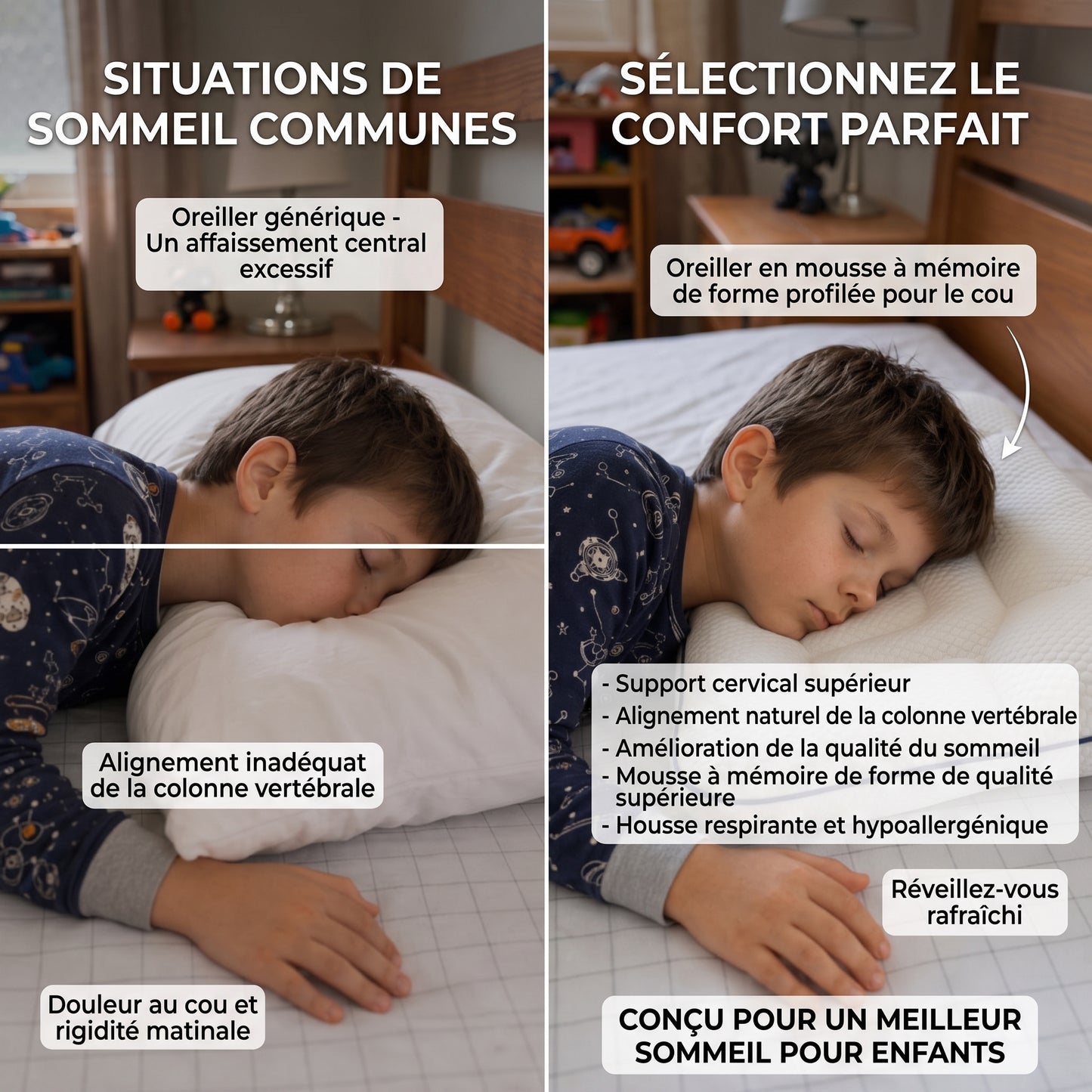 Oreiller Noctelis Posture pour enfant