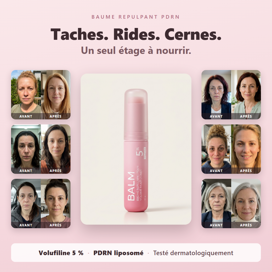 Baume Repulpant PDRN — resultats avant apres et stick