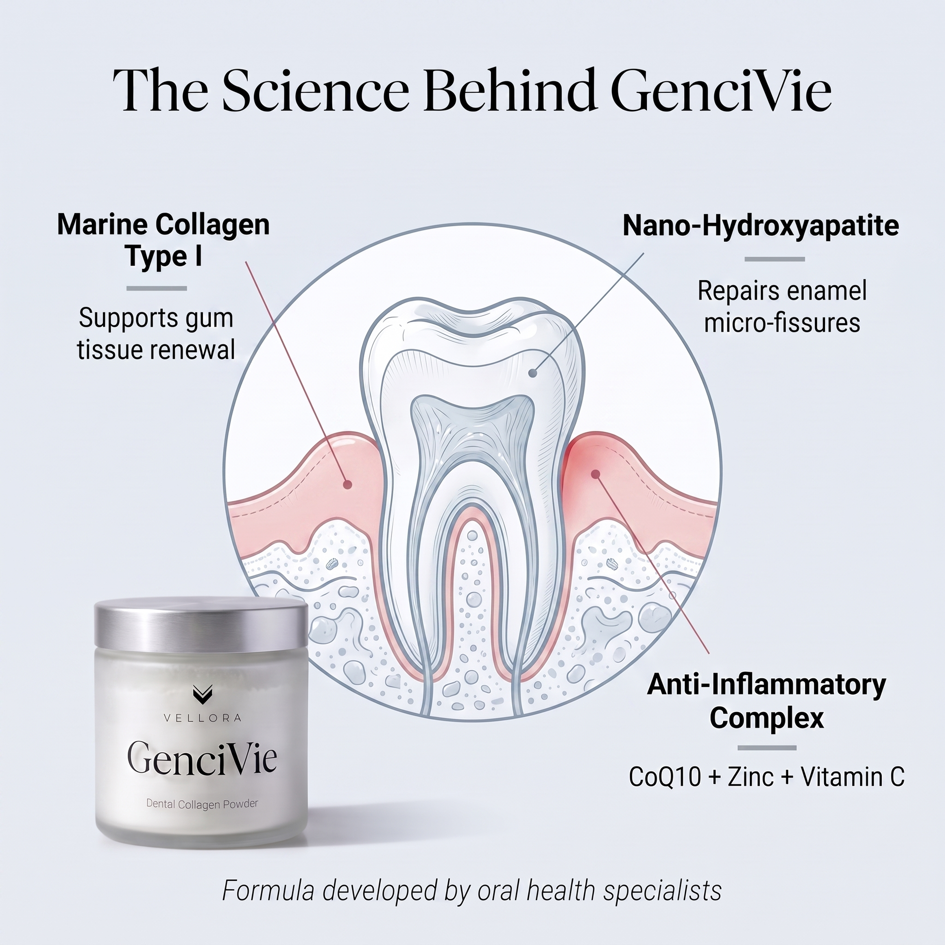 The science behind GenciVie - marine collagen, nano-hydroxyapatite, anti-inflammatory complex
