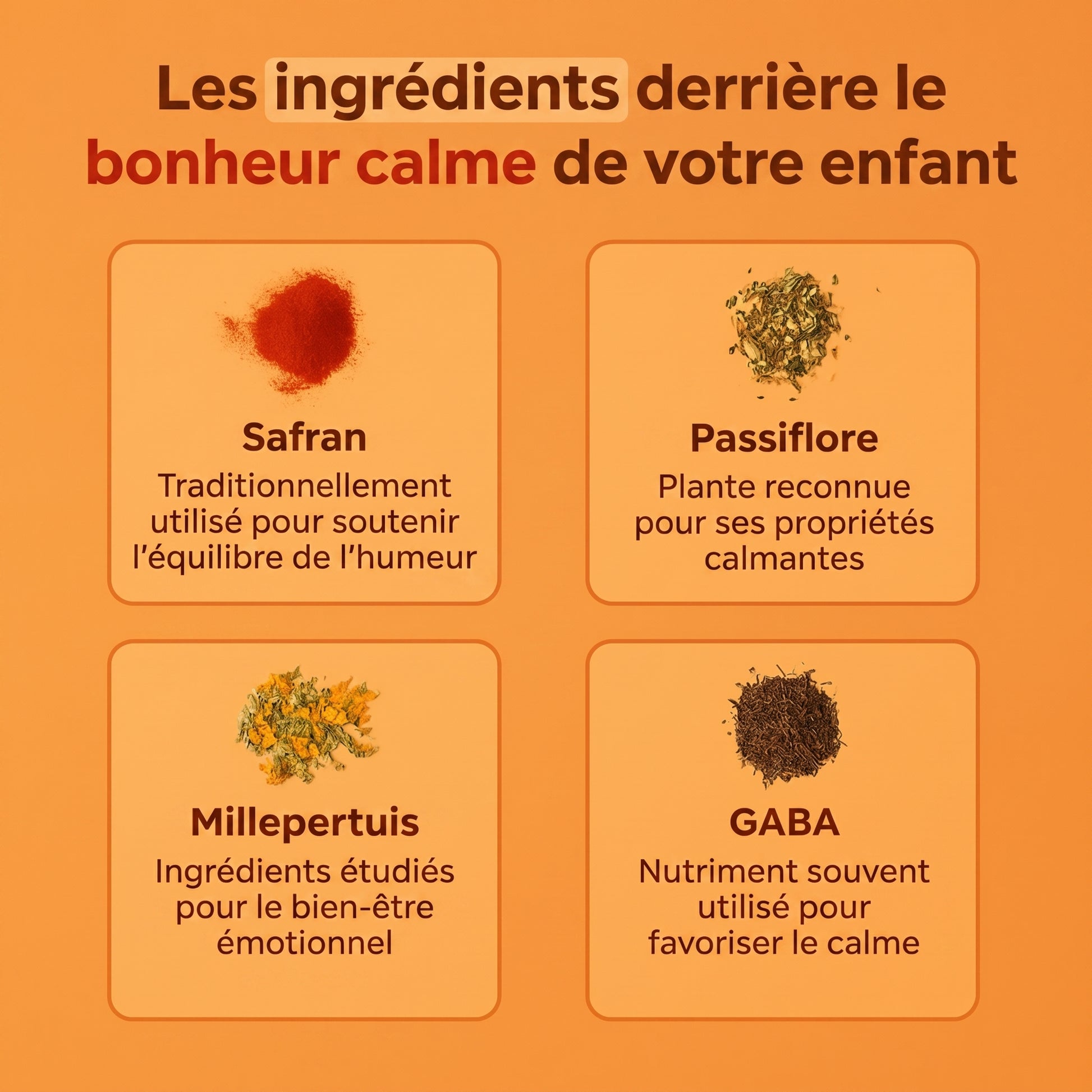 Serenis Happy Chews - Grille des ingredients naturels
